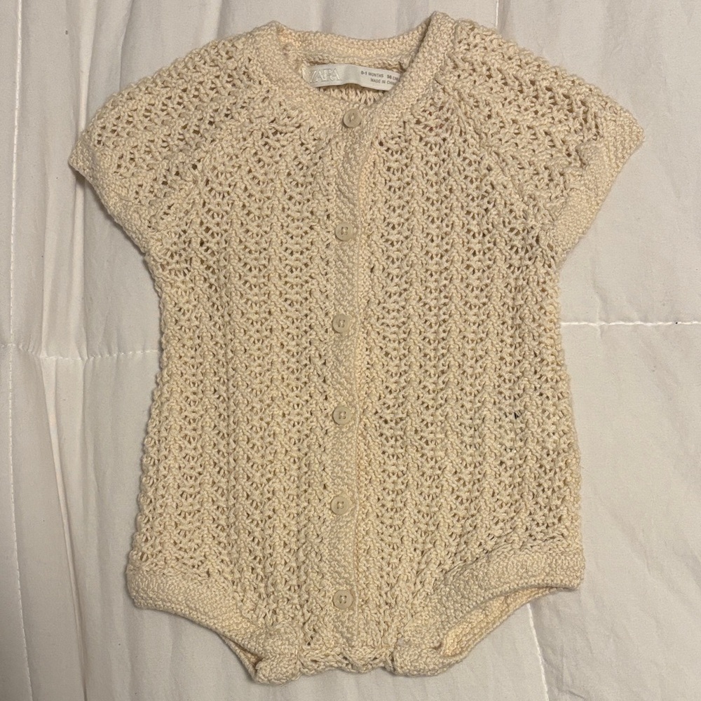 Zara Cream Knit Baby One Piece